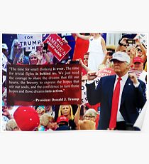President Trump - "Putting Dreams Into Action" Inspirational Quote Poster