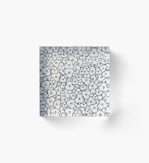 Popcorn Flower Field Light Grey Acrylic Block