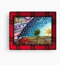 Flammarion Woodcut Flat Earth Design 2017 Crimson Canvas Print
