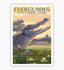 Everglades-Nationalpark-Alligator-Weinlese-Reise-Abziehbild Sticker