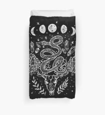 Moon Phases, Snakes, And Crystals Witchy Design Duvet Cover