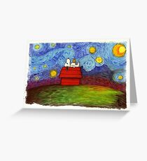 Snoopy x Starry Night Grußkarte