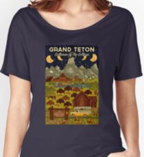 Grand Teton National Park - Summer of the Eclipse - Travel Decal Women's Relaxed Fit T-Shirt