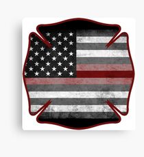 Thin Red Line - Fire Cross Canvas Print