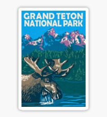Moose in Grand Teton National Park Wyoming Travel Decal Sticker