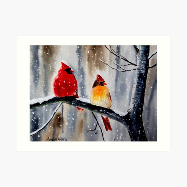 Cardinal Pair Art Print