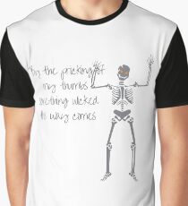 Skeleton with Orange Eyes Graphic T-Shirt