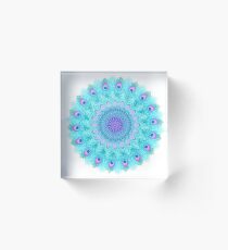 Peacock feathers mandala Acrylic Block