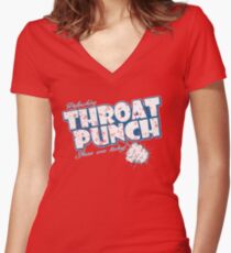 Throat Punch Women's Fitted V-Neck T-Shirt