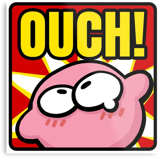  OUCH  Kirby is hurt  Metal Prints by rachelshneyer 