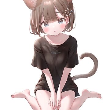 Anime Girl Cute With Short Hair - Anime Girl With Short Light Brown Hair,  HD Png Download , Transparent Png Image - PNGitem