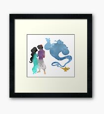 Princess, Prince and Genie Inspired Silhouette Framed Print
