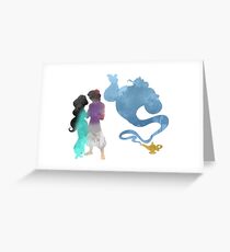 Princess, Prince and Genie Inspired Silhouette Greeting Card