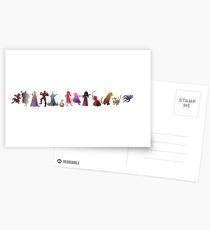 Villains Inspired Silhouette Postcards