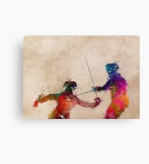 Fencing sport art #fencing Canvas Print