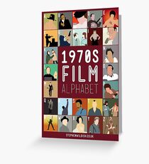 Film-Alphabet der 1970er Jahre Grußkarte