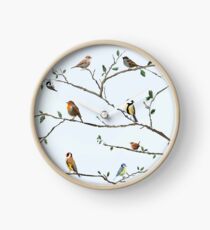 Garden birds fill the trees Clock