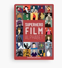 Superhero Film Alphabet Canvas Print