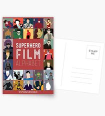 Superhero Film Alphabet Postcards