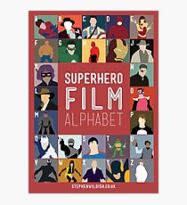 Superhero Film Alphabet Photographic Print