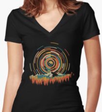 Camiseta entallada de cuello en V La Geometría del Amanecer