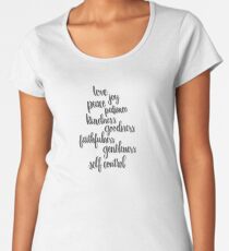 Fruits of the Spirit Calligraphy Women's Premium T-Shirt