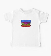 The White House Washington DC Vintage 70's Neon Funk Luggage Label Baby Tee