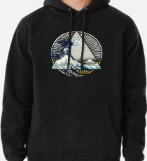Vintage Hokusai Mount Fuji Great Tsunami Wave Japanese Geometric Manga Shirt Pullover Hoodie
