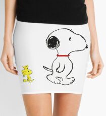 Snoopy and woodstock walking Mini Skirt
