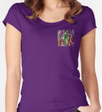 colorful floral abstract Women's Fitted Scoop T-Shirt