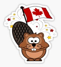 Cutie Cartoon Canadian Beaver Sticker