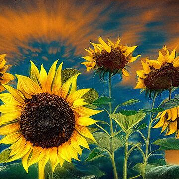 Artwork thumbnail, Shine Sunflowers - beautiful bright sunflower by stillnessgifts