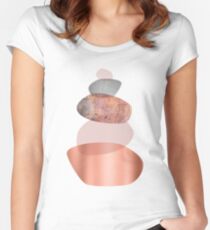 Camiseta entallada de cuello redondo Blush y balance de cobre