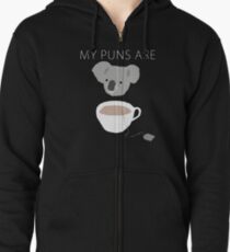 "Koala Tea" puns Zipped Hoodie