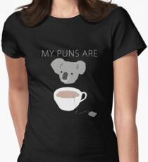 "Koala Tea" puns Women's Fitted T-Shirt