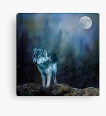 Lone Wolf Moon Canvas Print