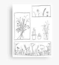 wildflowers illustrated print Canvas Print