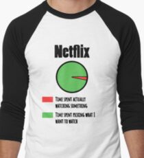 How I Spend Time On Netflix Men's Baseball ¾ T-Shirt