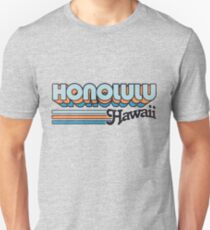 Honolulu, Hawaii | Stadt Streifen Slim Fit T-Shirt