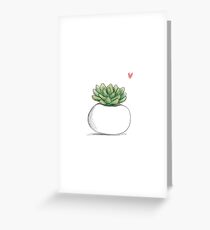 Succulent in Plump White Planter Greeting Card