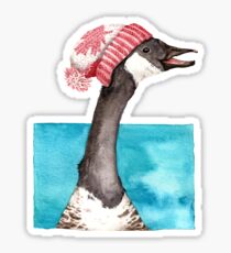 Happy Canada Goose in a Canada Toque Sticker