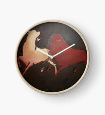 Two Fighting Bulls Clock