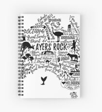 Typography poster. Australia map. Australia travel guide. Spiral Notebook