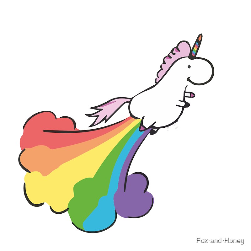 Unicorn Rainbow Fart Stickers By Fox And Honey Redbubble