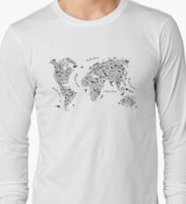 Typography World Map. Long Sleeve T-Shirt