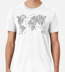 Typography World Map. Männer Premium T-Shirts