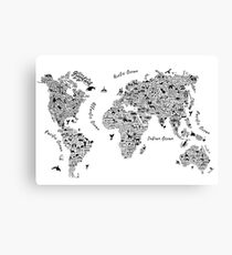 Typography World Map. Leinwanddruck