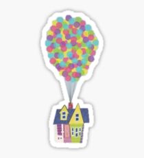 Floating House with a Bunch of Balloons Sticker