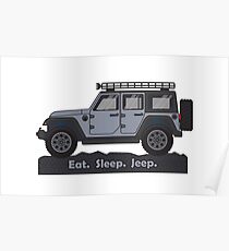 Grey Jeep Wrangler Poster