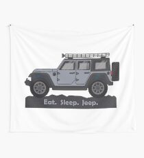 Grey Jeep Wrangler Wall Tapestry